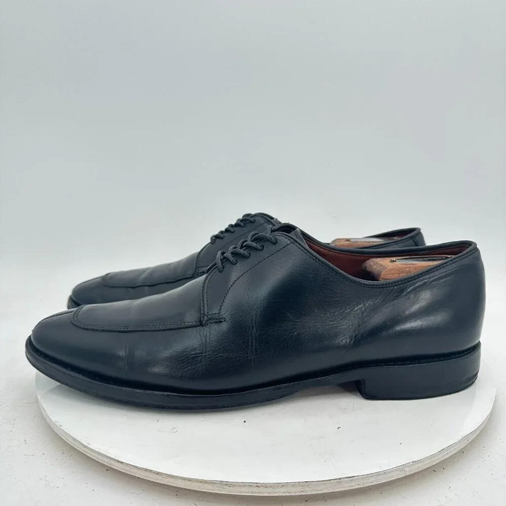 Allen Edmonds Delray Men Size 9.5D Black Leather Split Toe Derby Dress Shoes